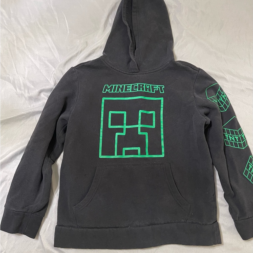 Minecraft Black Hoodie with Green Creeper Design